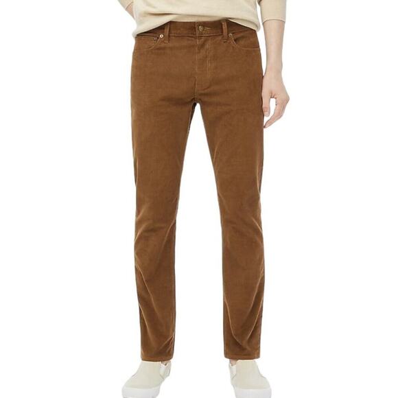 J Crew Flex Slim Fit Straight Leg Corduroy Pants Mens Size 34x30 Brown NWT $98 - Picture 1 of 14